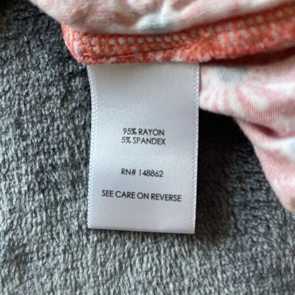 Torrid Skater Dress Womens 1X Orange Floral Super Soft Knit Flutter Short Sleeve - Picture 7 of 9